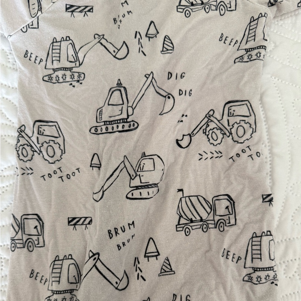 Caden Lane Doodle Dozers Zip Romper 3-6 months